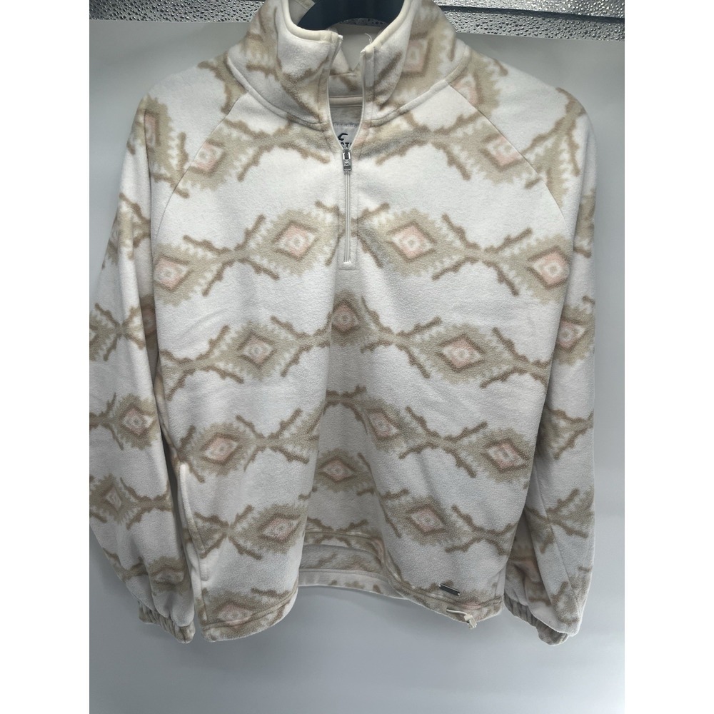 Hollister Fleece Sweater Womens XS Aztec Print 1/4 Zip Sweatshirt Pullover